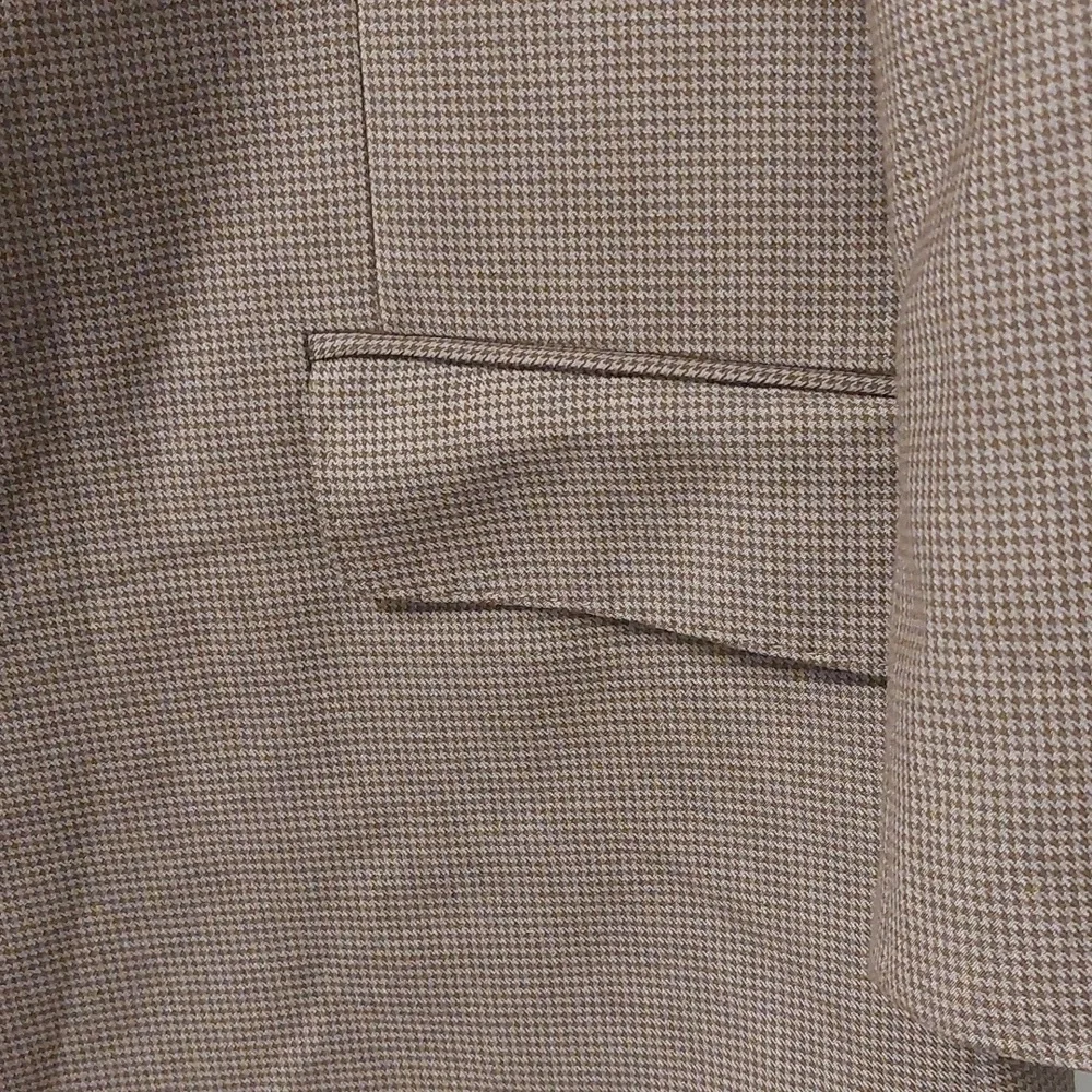 Earvin Magic Johnson Signature Brown Mini Houndstooth 4-Button Blazer Mens Sz44L